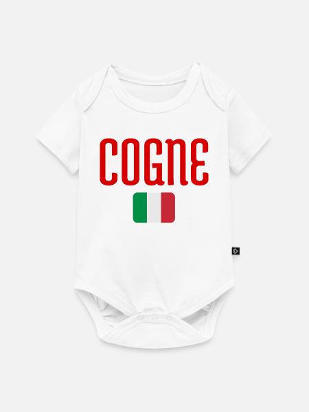 COGNE Italienische Flagge - Baby Premium Kurzarmbody - Weiß