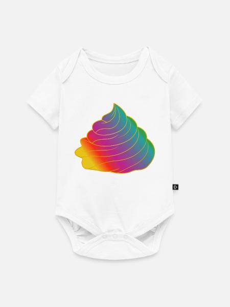 Bunte Regenbogen-Creme – Farbenfrohes Motiv - Baby Premium Kurzarmbody - Weiß
