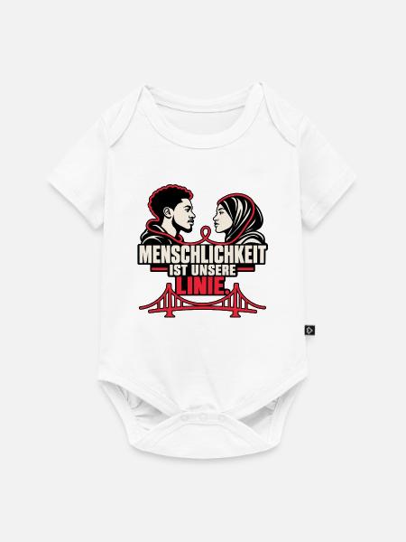 Menschlichkeit ist unsere Linie - Baby Premium Kurzarmbody - Weiß