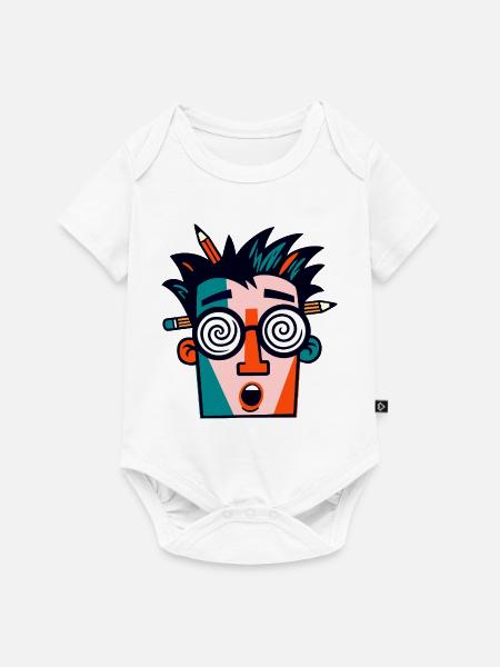 Prismatisches Gesicht mit Bleistiften - Baby Premium Kurzarmbody - Weiß