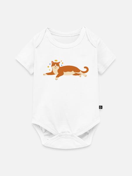 Katzenkönig im Lounge - Baby Premium Kurzarmbody - Weiß