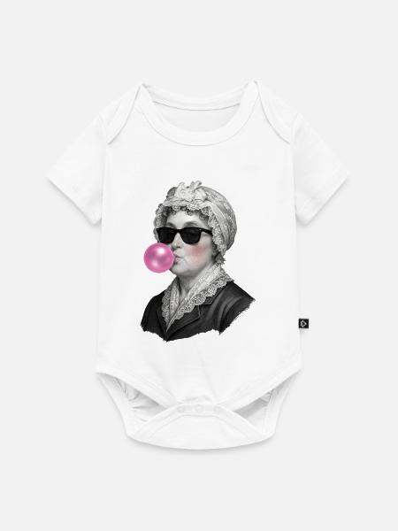 Abigail Adams Kaugummi. - Baby Premium Kurzarmbody - Weiß