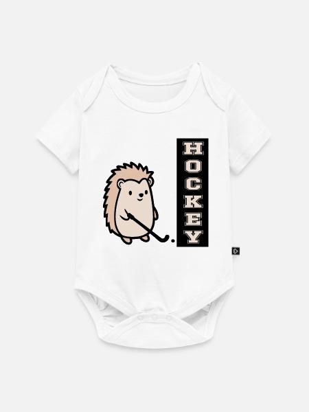 Hallenhockey Kinder Igel - Baby Premium Kurzarmbody - Weiß