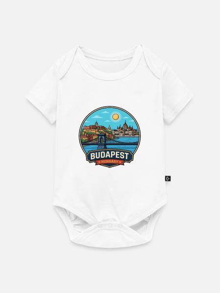 Donauabzeichen des Budapest-Ungarn-Parlaments - Baby Premium Kurzarmbody - Weiß