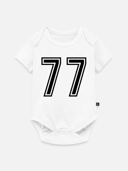 77 Zahl symbol - Baby Premium Kurzarmbody - Weiß