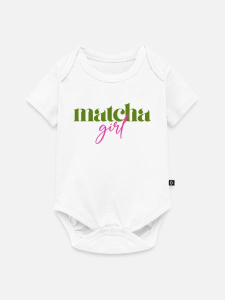 Matcha Girl - Baby Premium Kurzarmbody - Weiß