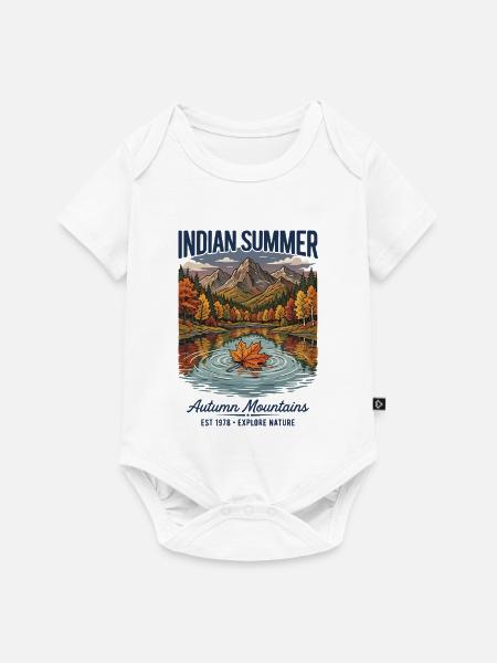 Indian Summer | Autumn Mountains | Herbstzeit - Baby Premium Kurzarmbody - Weiß