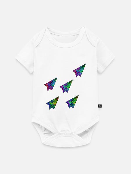 PaperPlaneFormationLight - Baby Premium Kurzarmbody - Weiß