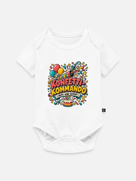 Konfetti-Kommando – Heute wird gefeiert - Baby Premium Kurzarmbody - Weiß