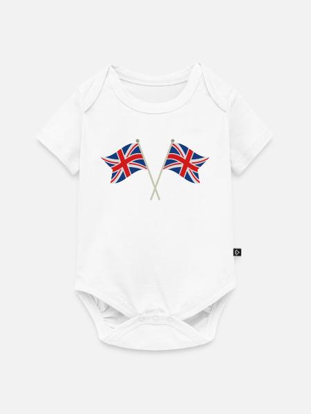Flagge Großbritanniens - Baby Premium Kurzarmbody - Weiß