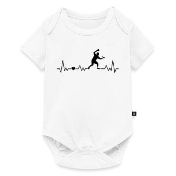 Tischtennis Herzschlag für Ping-Pong Champions - Baby Premium Kurzarmbody - Weiß - Vorne