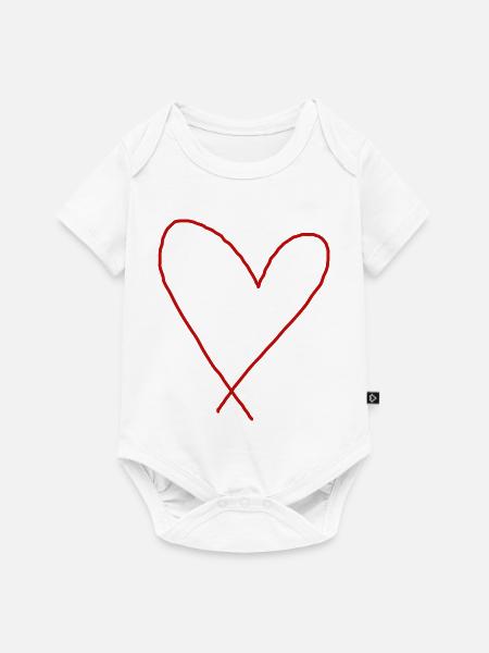 Rotes Herz Geschenkidee Liebe verliebt  - Baby Premium Kurzarmbody - Weiß