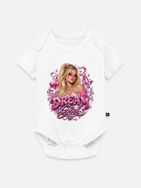 Dream Girl Glamour Rose Pink - Baby Premium Kurzarmbody - Weiß