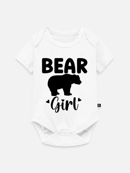 Bär  Silhouette - Baby Premium Kurzarmbody - Weiß