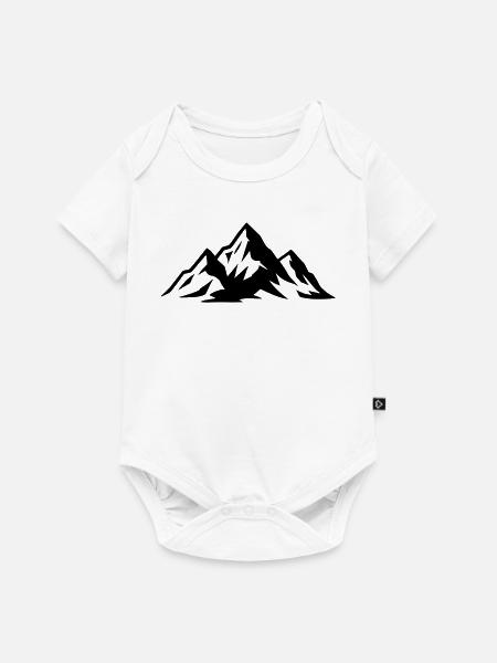 Silhouette der Schweizer Alpen - Baby Premium Kurzarmbody - Weiß