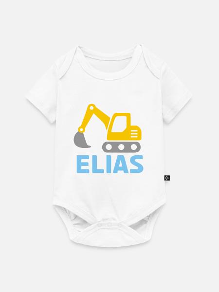 Bagger Elias - Baby Premium Kurzarmbody - Weiß