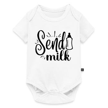 Send Milk. Lustiges Mutter Design. - Baby Premium Kurzarmbody - Weiß - Vorne