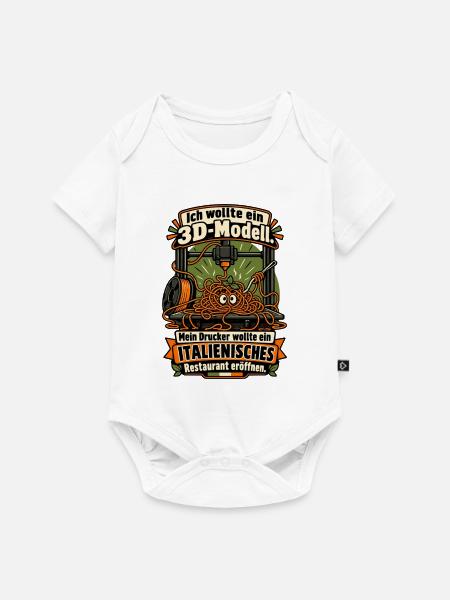 3D Drucker Spaghetti Humor - Baby Premium Kurzarmbody - Weiß