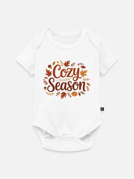 Gemütliche Saison - Baby Premium Kurzarmbody - Weiß