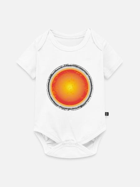 „Solar Flare“ – Abstraktes Retro-Sonne Grunge - Baby Premium Kurzarmbody - Weiß