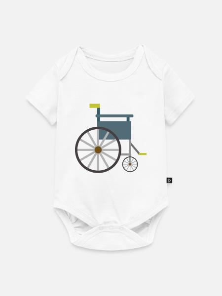 Rollstuhl - Baby Premium Kurzarmbody - Weiß