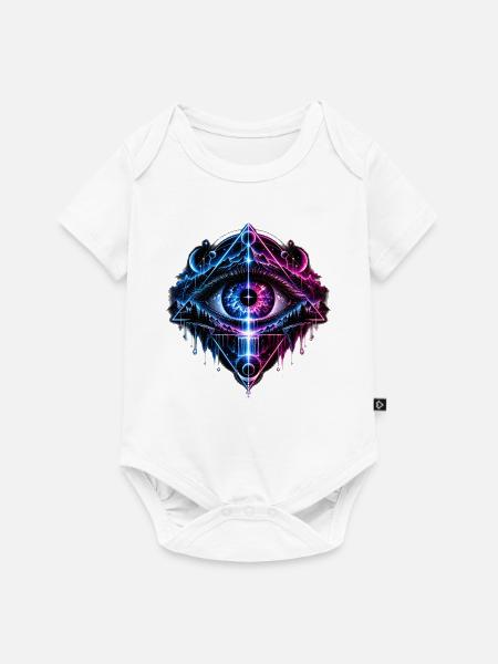 Kosmisches Auge Geometrie - Baby Premium Kurzarmbody - Weiß