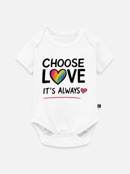 ICH WÄHLE LIEBE - Baby Premium Kurzarmbody - Weiß