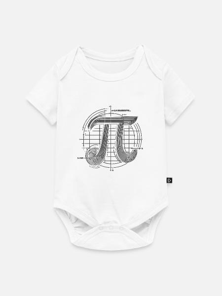 Pi Symbol – Mathematisches Blueprint Design - Baby Premium Kurzarmbody - Weiß