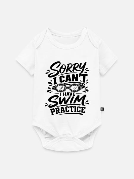 Schwimmen - Baby Premium Kurzarmbody - Weiß