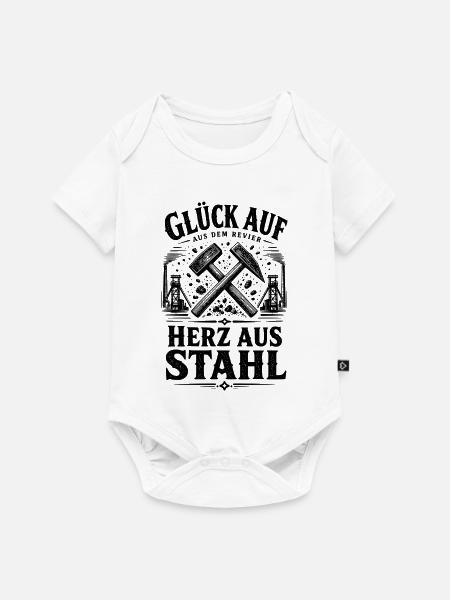 Ruhrpott Glück Auf - Baby Premium Kurzarmbody - Weiß