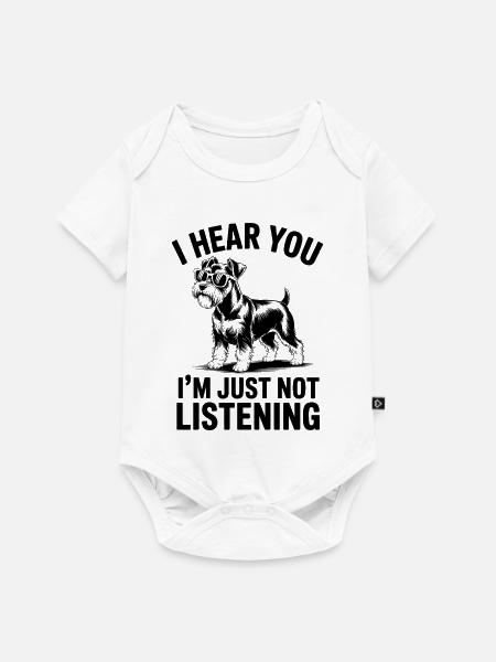 Schnauzer Sprüche Lustiges Schnauzer Geschenk - Baby Premium Kurzarmbody - Weiß