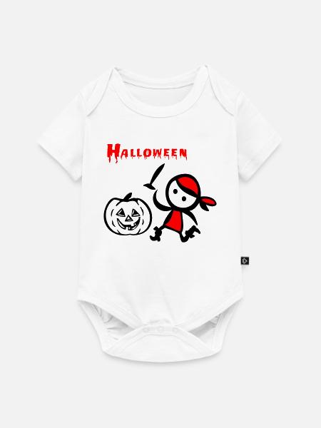 Halloween mit Kürbis - Baby Premium Kurzarmbody - Weiß