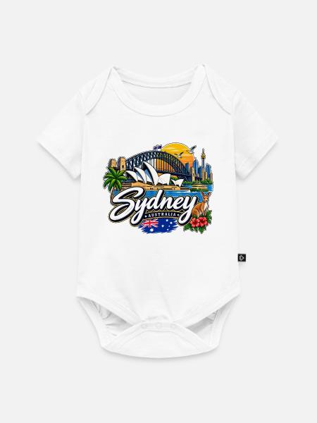 Sydney – Harbour, Skyline & Australia - Baby Premium Kurzarmbody - Weiß
