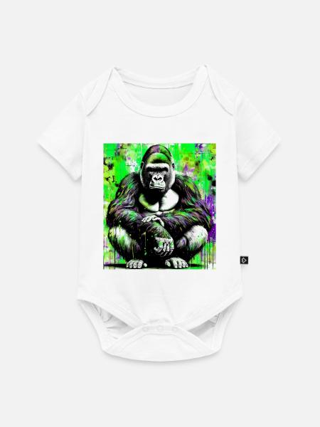 Gorilla - Baby Premium Kurzarmbody - Weiß