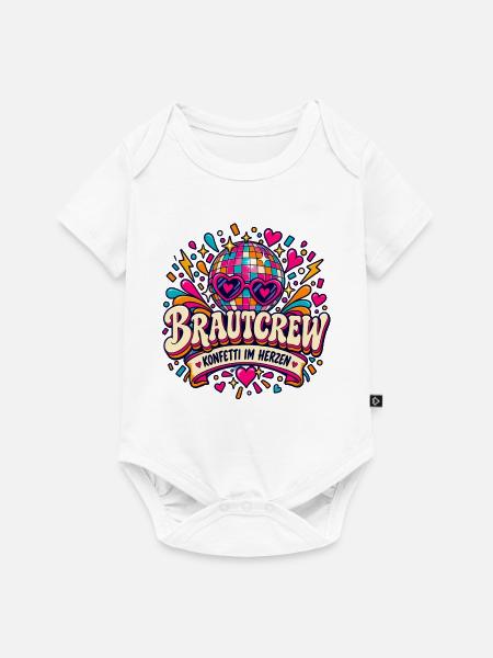 Brautcrew – Konfetti im Herzen - Baby Premium Kurzarmbody - Weiß