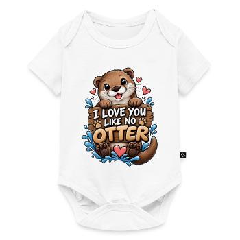 Süßer Otter I Love you like no Otter Partnerschaft - Baby Premium Kurzarmbody - Weiß - Vorne