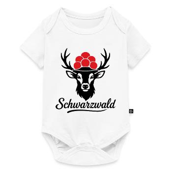 Schwarzwald Hirschgeweih Bollenhut Black Forest - Baby Premium Kurzarmbody - Weiß - Vorne