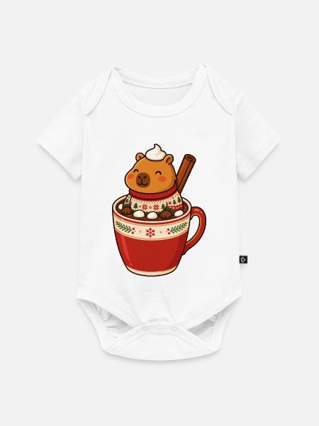 Capybara Weihnachten Winterfreude - Baby Premium Kurzarmbody - Weiß