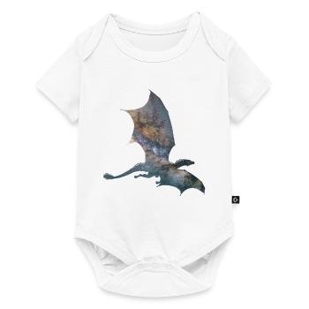 Drache Sternenhimmel - Baby Premium Kurzarmbody - Weiß - Vorne