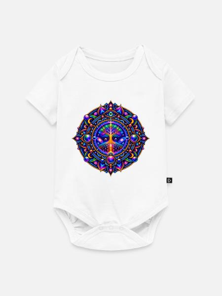 Baum des Lebens Mandala - Baby Premium Kurzarmbody - Weiß