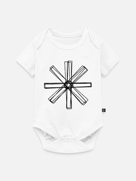 Strohstern handgezeichnet - Baby Premium Kurzarmbody - Weiß