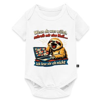 Wenn du was willst, schreib mir eine Mail... ich - Baby Premium Kurzarmbody - Weiß - Vorne