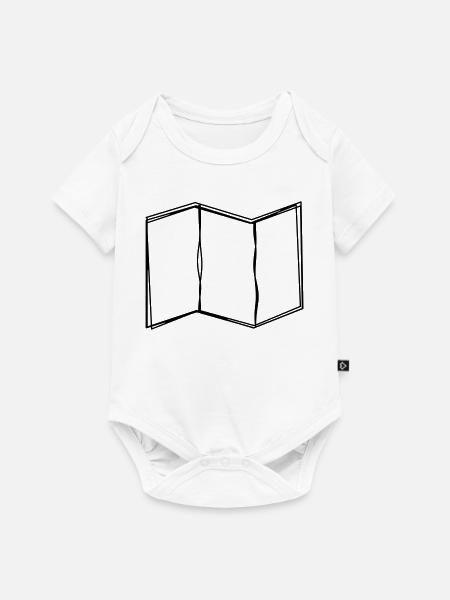 Wanderkarte handgezeichnet - Baby Premium Kurzarmbody - Weiß