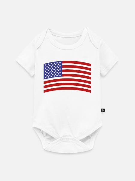 Flagge der Vereinigten Staaten - Baby Premium Kurzarmbody - Weiß