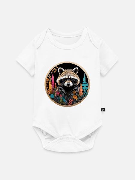 Cooler Waschbär - Baby Premium Kurzarmbody - Weiß