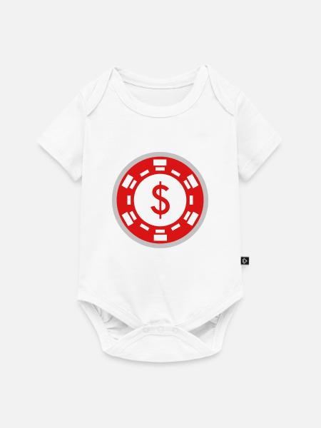 Fish Play Poker - Baby Premium Kurzarmbody - Weiß