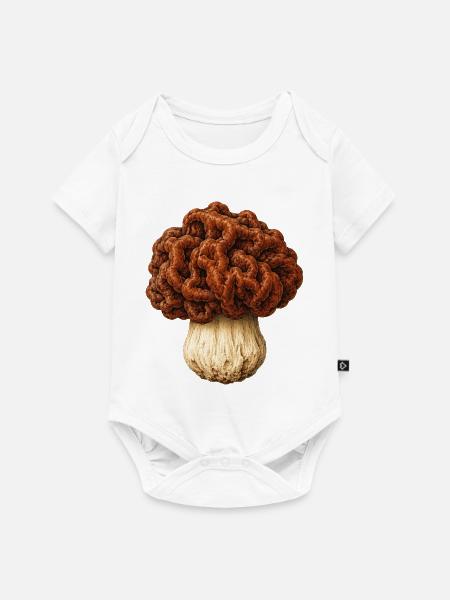Gyromitra Gehirnpilz-Mütze - Baby Premium Kurzarmbody - Weiß