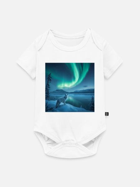 Polarfuchs — Nordlichter - Baby Premium Kurzarmbody - Weiß