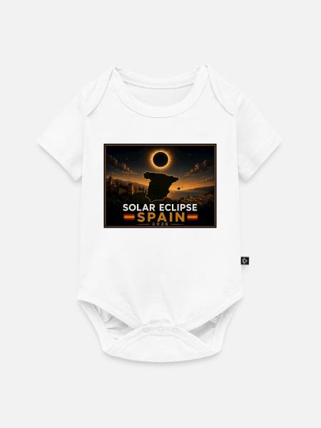 Solar Eclipse Spain 2026 - Baby Premium Kurzarmbody - Weiß