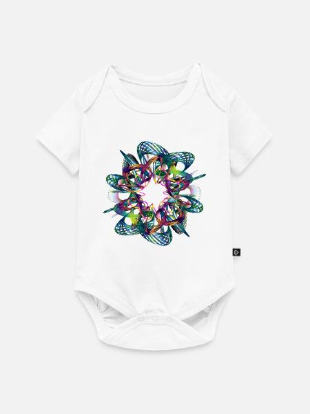 Lebendige Neon-Mandala-Grafik - Baby Premium Kurzarmbody - Weiß